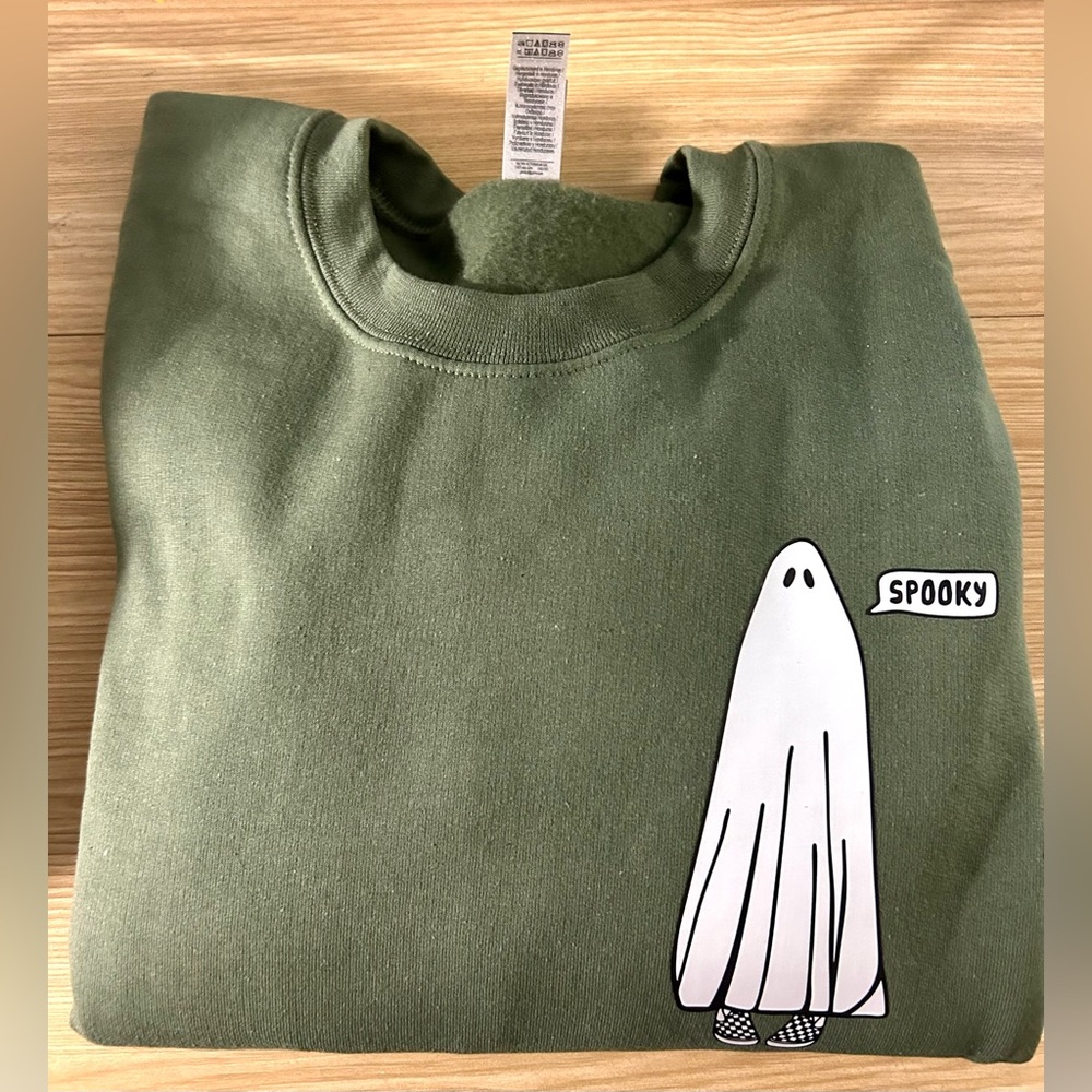Halloween sweatshirt ghost crewneck spooky season sweatshirt ghost vans crewneck